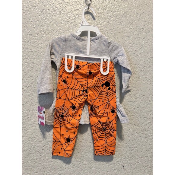 Disney junior Minnie girls glow in the dark gray and orange outfit size 12mo - Picture 2 of 4